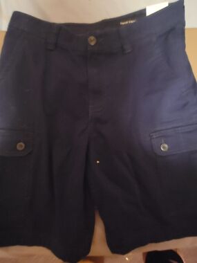 St. John's Bay Navy Cargo Shorts with Button Flap Pockets